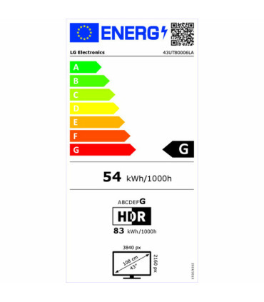 LG 43UT80006LA Téléviseur Intelligent 4K LED 43