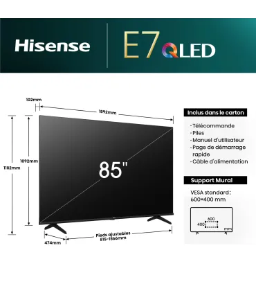 Hisense 85E7NQ : expérience exceptionnelle de télévision QLED