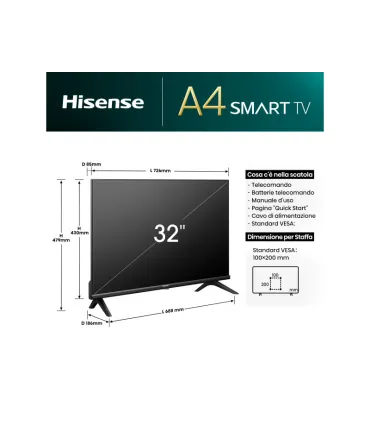 Hisense 32A4N 32 TV LED HD - Divertissement Intelligent