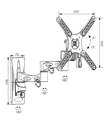 Support TV Electron TMSLC273 10-45 20 kg - Ultra Résistant