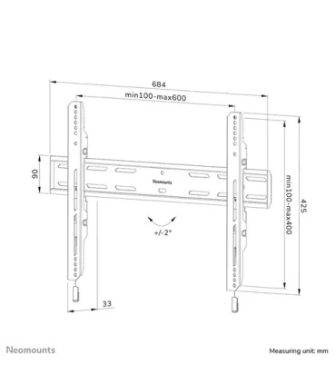 Support TV Neomounts WL30S-850BL16 42-86 – Robuste 70 Kg