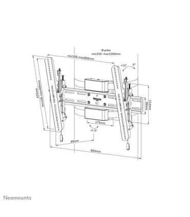 Support TV mural Neomounts WL35S-910BL16 40-75'' – 50 kg