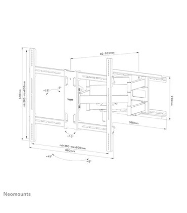 Support TV Neomounts WL40S-950BL18 55-110″ 125 kg – Robuste