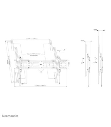 Support TV robuste Neomounts WL35S-950BL19 (55-110'' – 160 kg)