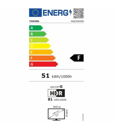 Découvrez la clarté 4K avec le Toshiba 43QV3363DG QLED de 43 pouces
