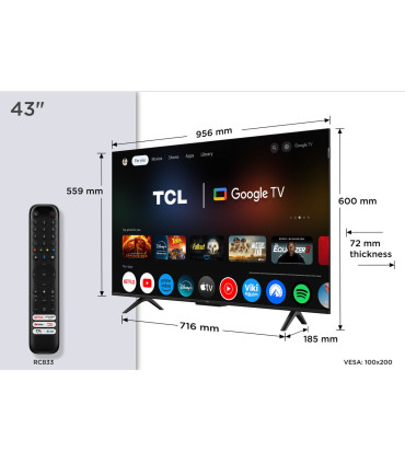 Découvrez le TCL 43P7K 43" - Votre nouvelle expérience en 4K UHD QLED