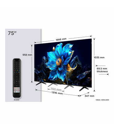 Découvrez l'immersion totale avec le TCL 75P7K 75" 4K UHD QLED