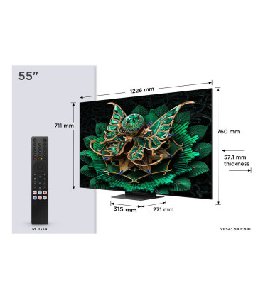 TCL 55C7K 55" : Mini LED, 4K UHD pour une expérience visuelle inégalée