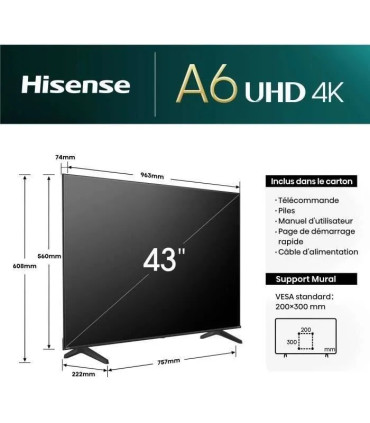 Découvrez l'expérience cinéma avec Hisense 43A6N 43" 4K UHD LED