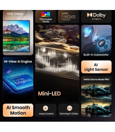 Découvrez l'immersion totale avec Hisense 75E8Q MiniLED 4K UHD de 75 pouces