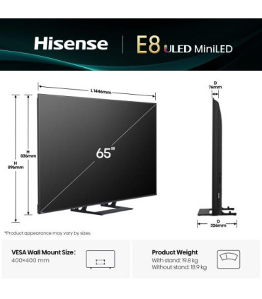 Découvrez la magie de l'Ultra HD avec Hisense 65E8Q MiniLED 65"
