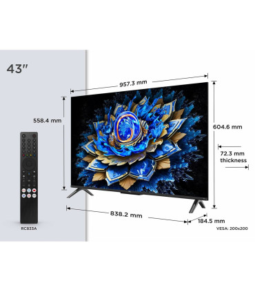 TCL 43T69C 43" 4K UHD QLED : L'expérience visuelle ultime en ultra haute définition