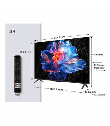 TCL 43P6K: Votre immersion en 4K UHD sur un écran LED de 43 pouces