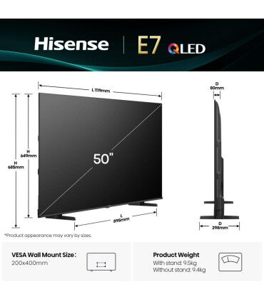 Découvrez la magie 4K avec le Hisense 50E77Q QLED de 50 pouces