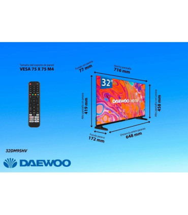Profitez du spectacle en HD avec le Daewoo 32DM95HV 32" LED - Qualité et performance