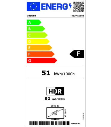 Découvrez la clarté 4K avec le Daewoo 43DM56UV 43" UHD LED