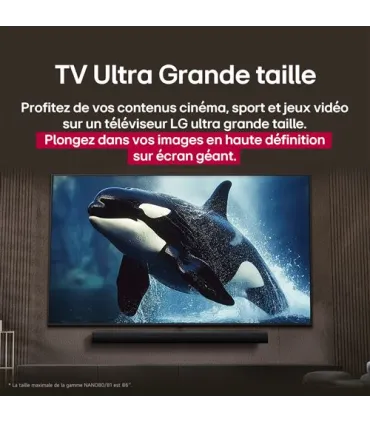 Découvrez la magie visuelle avec LG 75NANO81A6A.AEU 75" 4K UHD NanoCell