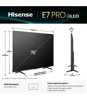 Découvrez le Hisense 75E7Q PRO: l'expérience 4K UHD QLED sur 75 pouces