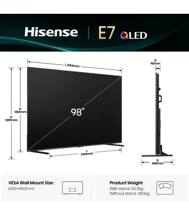 Découvrez le Hisense 98E7Q 98" 4K UHD QLED - L'expérience visuelle ultime