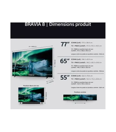 TV intelligente Sony K65XR8A 65" OLED 4K Ultra HD HDR – Smart TV, Dolby Vision/Atmos, Google TV | Prix & Achat en ligne