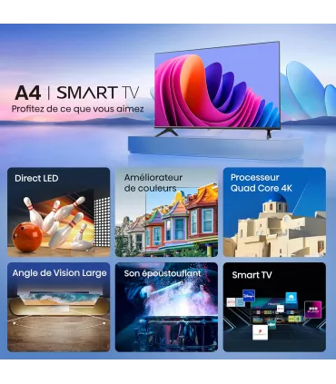 Hisense 32A4Q 32" HD LED – TV Compacte, Dolby Audio, Smart TV VIDAA | Prix, Avis & Achat en Ligne