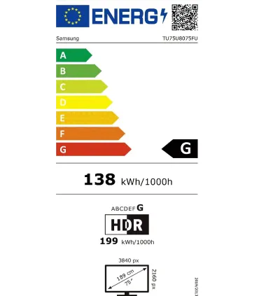 Samsung TU75U8075F 75" 4K Crystal UHD LED – Smart TV, HDR10+, AirPlay 2 | Prix, Avis & Livraison Rapide