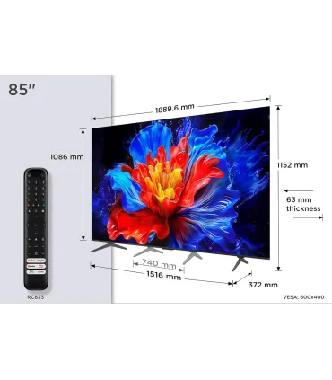 TCL 85P8K 85" QLED 4K UHD – Smart TV HDR10+, Dolby Vision, Google TV | Meilleur prix, livraison rapide