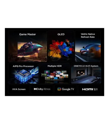 TCL 75P89K 75" QLED 4K UHD – Smart TV HDR, Dolby Vision/Atmos, Google TV | Meilleur prix, livraison rapide