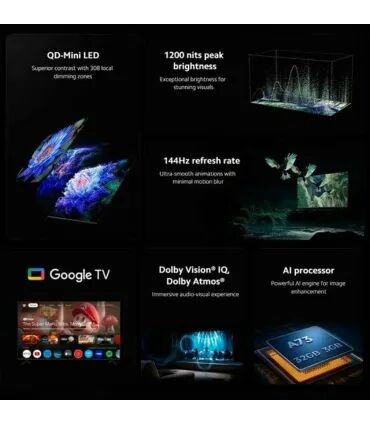 Xiaomi TV S 2025 75" – 4K UHD QD MiniLED, 144Hz, Dolby Vision/Atmos | Meilleur Prix & Livraison Rapide