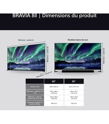 Sony Bravia 8II K55XR8M25BP 55" QD‑OLED 4K UHD | TV HDR, Google TV, Dolby Vision/Atmos | Prix et Avis