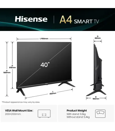 Hisense 40A4Q 40" Full HD LED – TV Smart, HDR, Wi‑Fi | Prix, Avis & Achat en Ligne