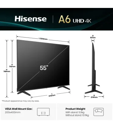 Hisense 55A6Q 55" 4K UHD LED – TV 4K HDR, Dolby Vision & Atmos, Smart TV – Meilleur prix et avis