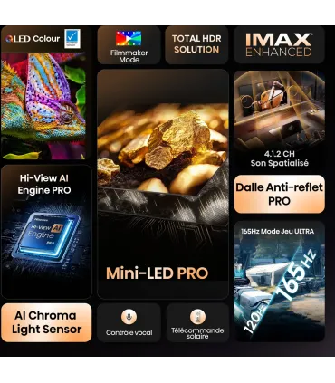 Hisense 75U8Q 75" 4K UHD MiniLED – TV QLED Mini‑LED, Dolby Vision & 120Hz | Prix, Avis & Achat en Ligne