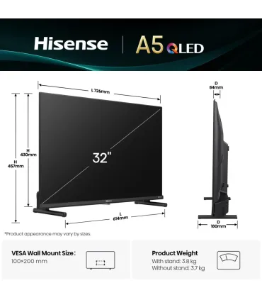 Hisense 32A5Q 32" QLED Full HD – TV Smart, Couleurs Vives, Son Immersif | Prix & Avis