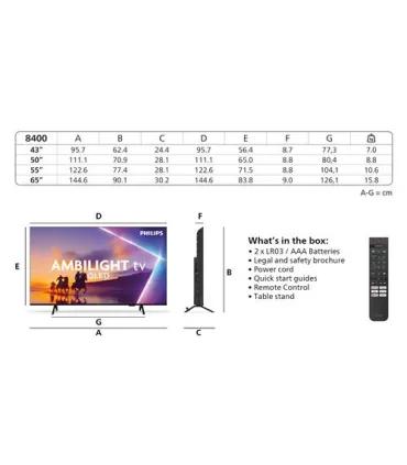 Philips 55PUS8400/12 55" 4K UHD QLED – TV Smart Android, Ambilight, HDR10+, Dolby Vision | Meilleur prix et avis