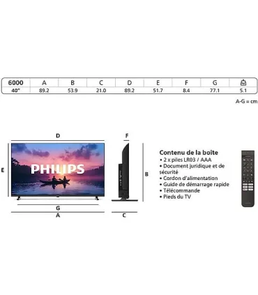 Philips 40PFS6000/12 40" Full HD LED – TV 40 pouces, Full HD 1080p, HDMI/USB | Prix, Avis & Achat en Ligne