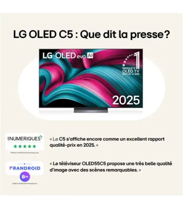 LG OLED77C54LA 77" 4K UHD OLED – TV OLED 4K HDR10, Dolby Vision, AI ThinQ | Meilleur prix et livraison rapide