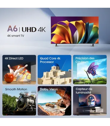 Hisense 50A6N : TV 4K UHD 50 pouces – Smart TV HDR | Achetez au Meilleur Prix