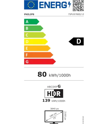 Philips 75PUS7800/12 75" 4K UHD QLED | Téléviseur Grand Écran au Meilleur Prix