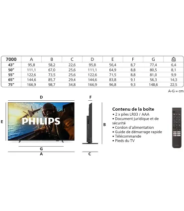 Philips 55PUS7000/12 55" 4K UHD LED TV | Achetez au Meilleur Prix