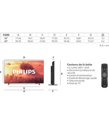 Philips 43PFS5500/12 - TV LED Full HD 43" | Achat & Meilleur Prix
