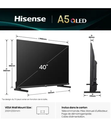 Hisense 40A5Q 40" Full HD QLED - Téléviseur LED Haute Qualité | Meilleur Prix