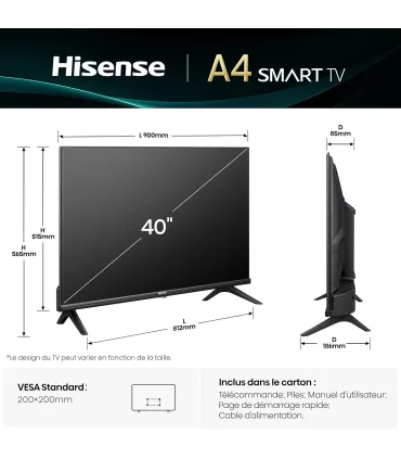 Hisense 40A4Q 40" Full HD LED TV | Achetez au Meilleur Prix