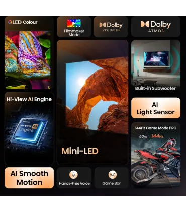 Hisense 75U7Q 75" 4K UHD ULED — TV LED 75 pouces, Smart TV, HDMI 4K, Dolby Atmos