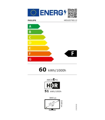 Philips 48OLED760/12 48" 4K UHD OLED – TV OLED 4K HDR, Ambilight, Dolby Vision/Atmos, Smart TV