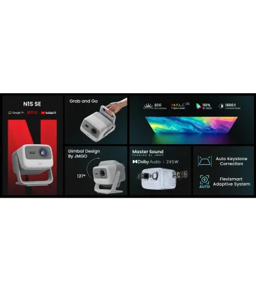 JMGO N1S SE – Projecteur 4K UHD Portable, HDR10, Autofocus & Keystone | Son Dolby, Android TV | Prix et Avis