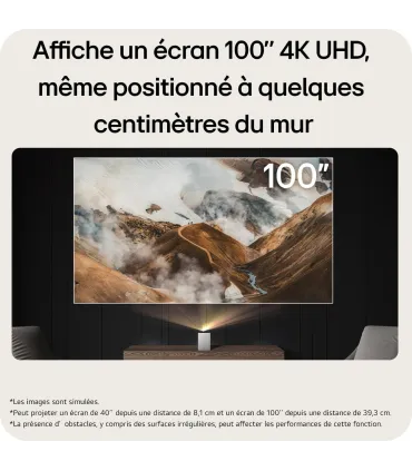 LG CineBeam S PU615U – Projecteur 4K UHD, 3000 lumens, Smart TV, HDR10 | Prix et Avis France