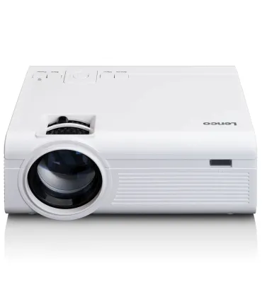 Lenco LPJ-280WH – Projecteur LCD compact blanc (203 x 150 x 82 mm, 0,88 kg) avec LED 2800 ISO lumens | Meilleur prix