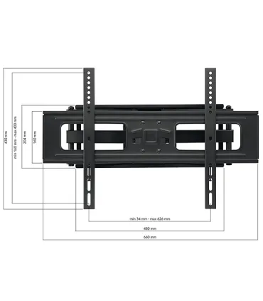 One for All support mural TV 90 Solid Turn 180 WM4661