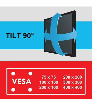 Support mural TV One For All 55" Smart Turn 90 WM2441 – Pivot 90°, VESA universel, Installation facile